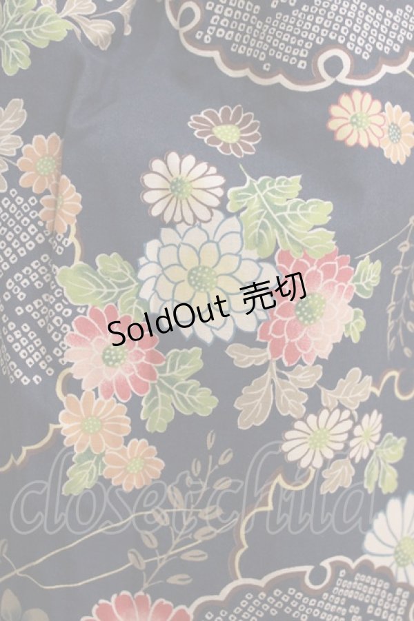 画像4: metamorphose / 和柄フリルリボンスカート Free ブラック H-26-01-22-1018-ME-SK-NS-ZH (4)