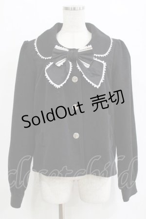 画像: Dear Celine / ストライプリボンコート L ブラック H-26-01-23-028-LO-CO-NS-ZH