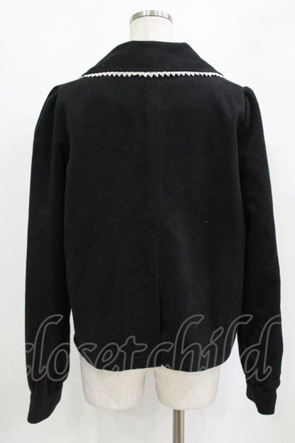 画像3: Dear Celine / ストライプリボンコート L ブラック H-26-01-23-028-LO-CO-NS-ZH (3)