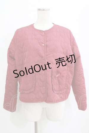 画像: m petit by misako / サンリオキャラクターズコラボ キティタフタハートキルトジャケット L レッド H-26-01-23-029-LO-JA-NS-ZH