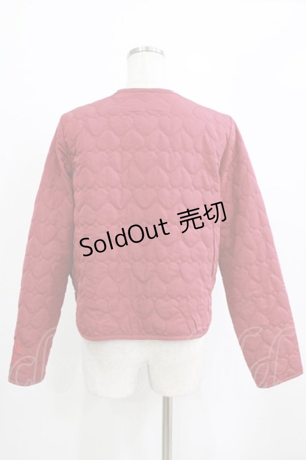 画像3: m petit by misako / サンリオキャラクターズコラボ キティタフタハートキルトジャケット L レッド H-26-01-23-029-LO-JA-NS-ZH (3)