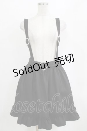 画像: DearMyLove / ストーンバックルサスフリルスカート LL ブラック H-26-01-23-031-EL-SK-NS-ZH