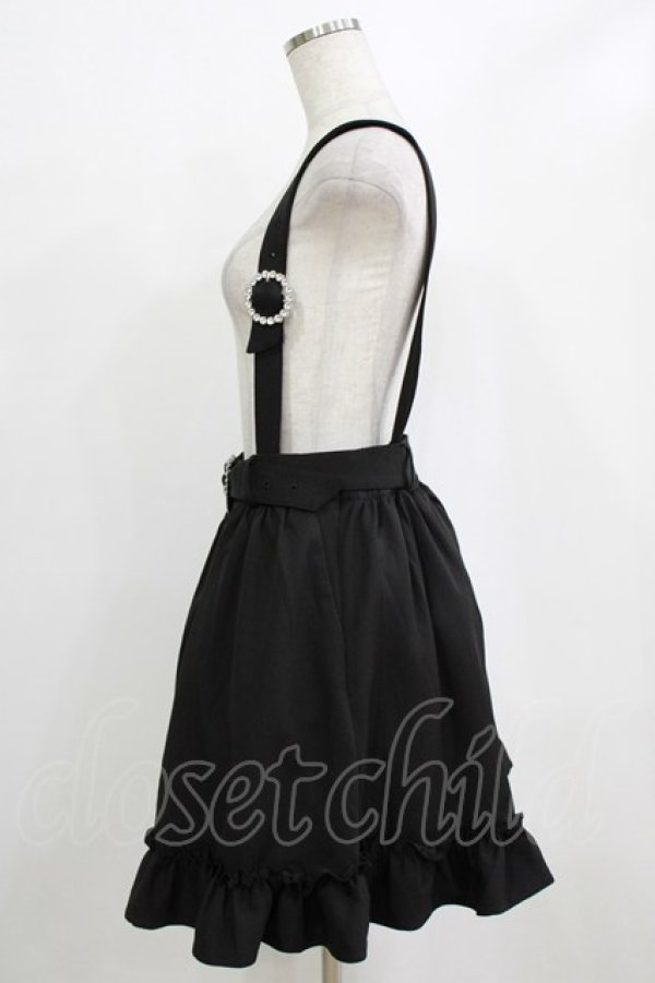 画像2: DearMyLove / ストーンバックルサスフリルスカート LL ブラック H-26-01-23-031-EL-SK-NS-ZH (2)