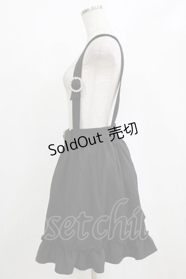 画像2: DearMyLove / ストーンバックルサスフリルスカート LL ブラック H-26-01-23-031-EL-SK-NS-ZH (2)