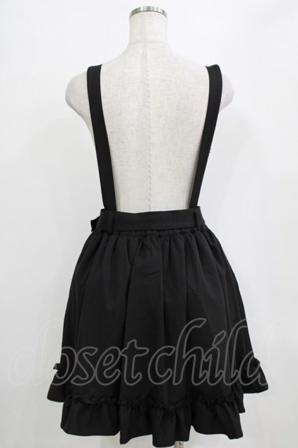 画像3: DearMyLove / ストーンバックルサスフリルスカート LL ブラック H-26-01-23-031-EL-SK-NS-ZH (3)