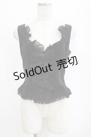 画像: metamorphose / 別珍リボンビスチェ Free ブラック H-26-01-23-036-ME-JA-NS-ZH