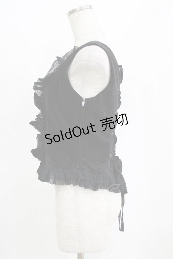 画像2: metamorphose / 別珍リボンビスチェ Free ブラック H-26-01-23-036-ME-JA-NS-ZH (2)