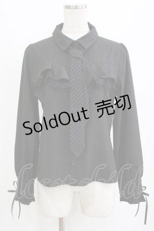 画像: axes femme POETIQUE / ２ＷＡＹストライプタイ付ブラウス M ブラック H-26-01-23-038-AX-BL-KB-ZH