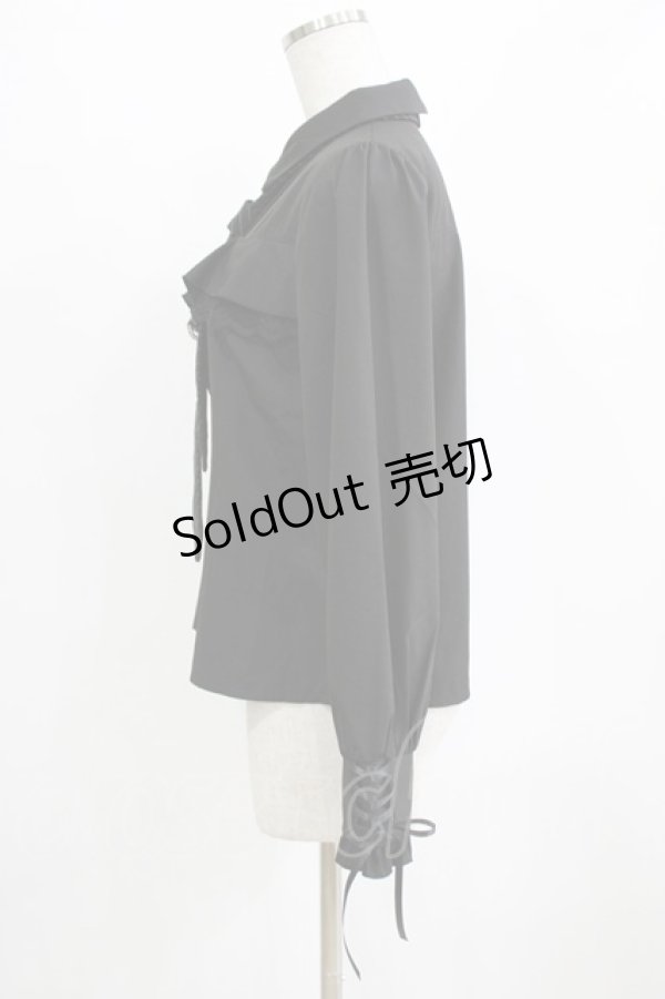 画像2: axes femme POETIQUE / ２ＷＡＹストライプタイ付ブラウス M ブラック H-26-01-23-038-AX-BL-KB-ZH (2)