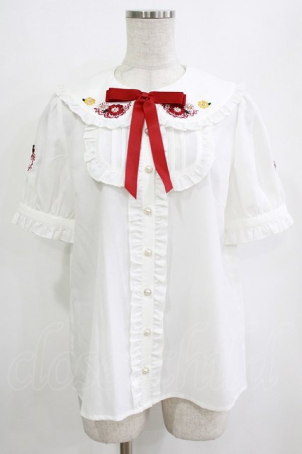 画像1: Amavel / お花畑のマトリョーシカブラウス Free オフ/レッド H-26-01-23-039-CA-BL-NS-ZH (1)