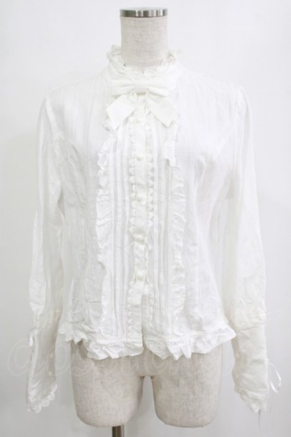 画像1: Vilia（海外ロリータブランド） / フリルブラウス XXL オフ H-26-01-23-040-PU-BL-NS-ZH (1)