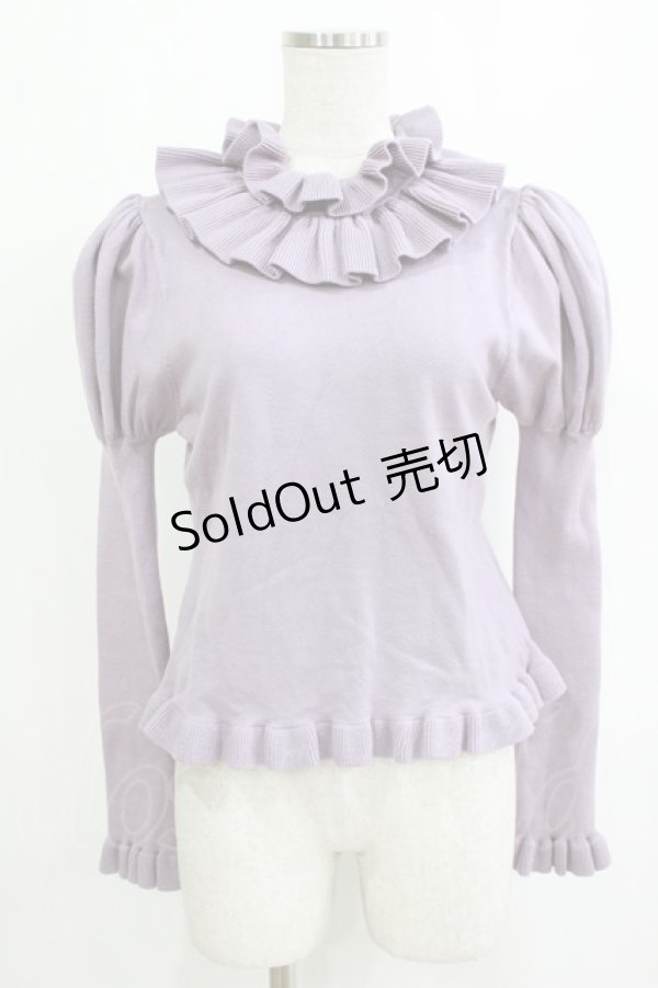 画像1: Hoshibako Works / たっぷりフリルのパフスリーブニット Free ラベンダー H-26-01-23-050-LO-TO-NS-ZH (1)