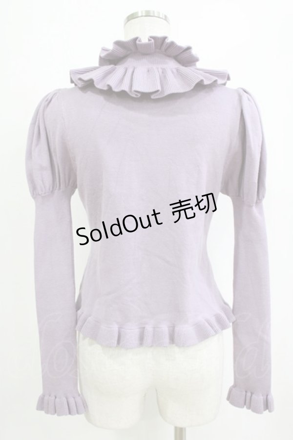 画像3: Hoshibako Works / たっぷりフリルのパフスリーブニット Free ラベンダー H-26-01-23-050-LO-TO-NS-ZH (3)