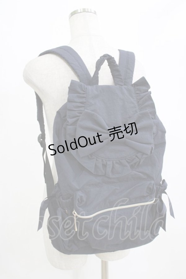 画像1: m petit by misako / TT AM リボンフラップ リュックサック  ネイビー H-26-01-23-051-LO-BG-NS-ZH (1)