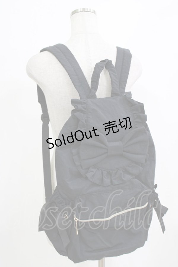 画像1: m petit by misako / TT AM リボンフラップ リュックサック  ブラック H-26-01-23-052-LO-BG-NS-ZH (1)
