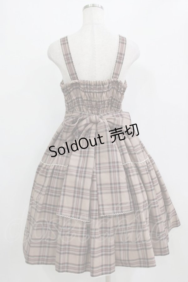 画像3: metamorphose / チェック柄編み上げジャンパースカート サイズ1 ベージュ H-26-01-23-005-ME-OP-NS-ZH (3)