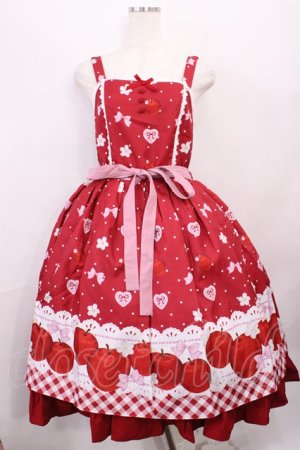 画像: Chalmiere / スウィーティアップルジャンパースカート M レッド H-26-01-23-1003-LO-OP-NS-ZH