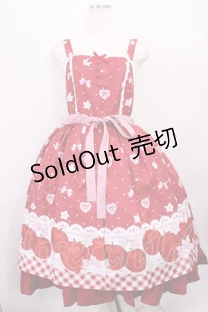 画像: Chalmiere / スウィーティアップルジャンパースカート M レッド H-26-01-23-1003-LO-OP-NS-ZH