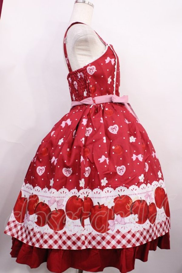 画像2: Chalmiere / スウィーティアップルジャンパースカート M レッド H-26-01-23-1003-LO-OP-NS-ZH (2)