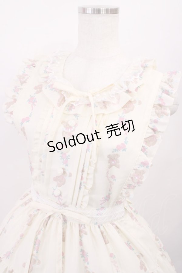 画像4: Angelic Pretty / 夢見るTiny Bearエプロン風ティアードスカート Free アイボリー H-26-01-23-1004-AP-OP-NS-ZH (4)