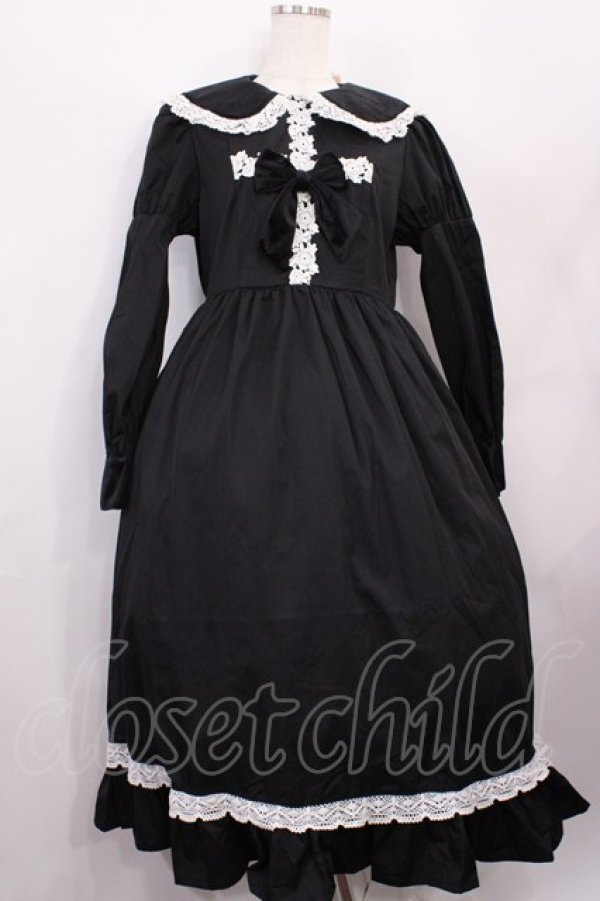 画像1: Eri Aino's collaboration / シャーロットの水曜日 ワンピース L ブラック H-26-01-23-1008-LO-TO-NS-ZH (1)