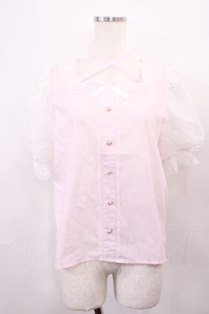 画像: Lovely Tency / 眞白ありすコラボ/レースブラウス L ピンク H-26-01-23-1022-LO-BL-NS-ZH