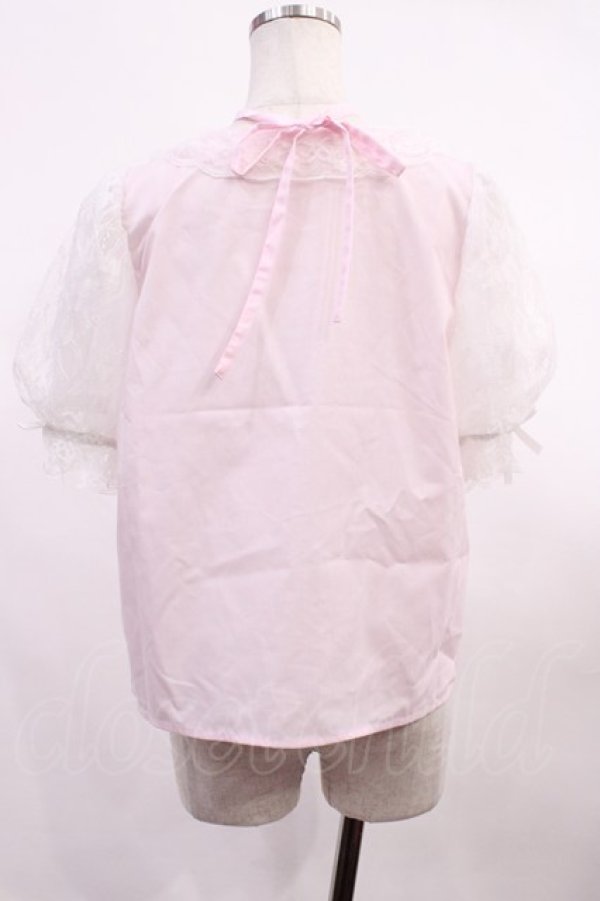 画像2: Lovely Tency / 眞白ありすコラボ/レースブラウス L ピンク H-26-01-23-1022-LO-BL-NS-ZH (2)