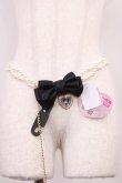 画像1: m petit by misako / AMパールチェーンベルト/クロミ  ブラック H-26-01-23-1028-LO-ZA-NS-ZH (1)