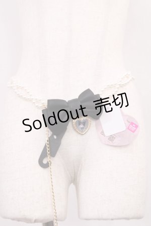 画像: m petit by misako / AMパールチェーンベルト/クロミ  ブラック H-26-01-23-1028-LO-ZA-NS-ZH