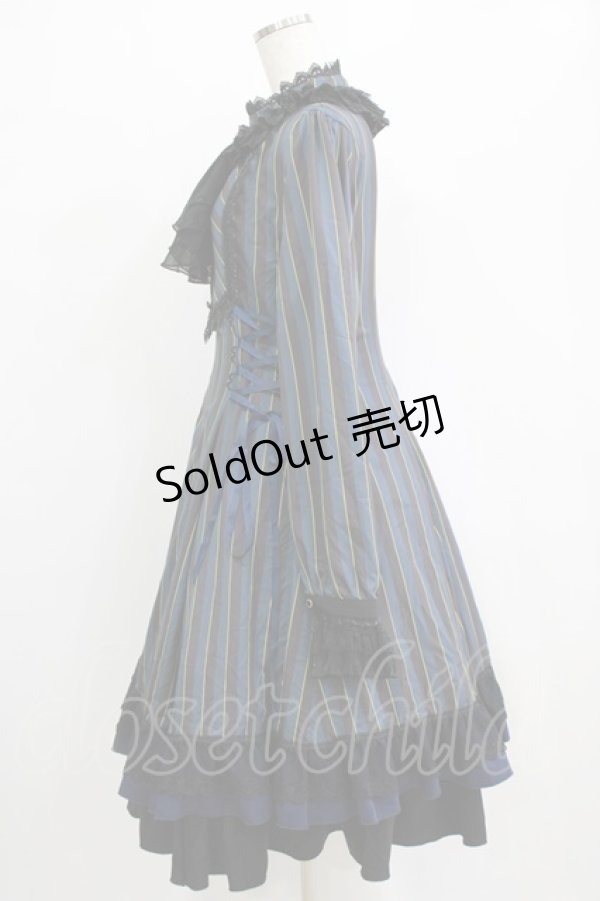 画像2: Miss Point（海外ロリータブランド） / Point Manor長袖ワンピース XXL ネイビー H-26-01-23-006-EL-OP-NS-ZH (2)