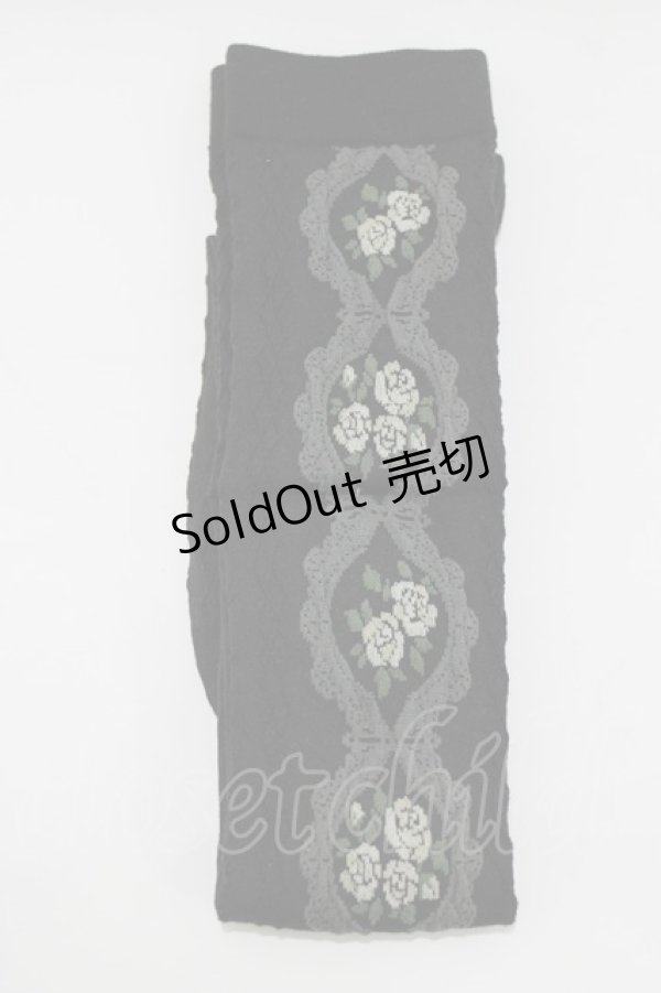 画像2: m petit by misako / ECAMOVKバラレースソックス  ブラック H-26-01-23-062-LO-ZA-NS-ZH (2)