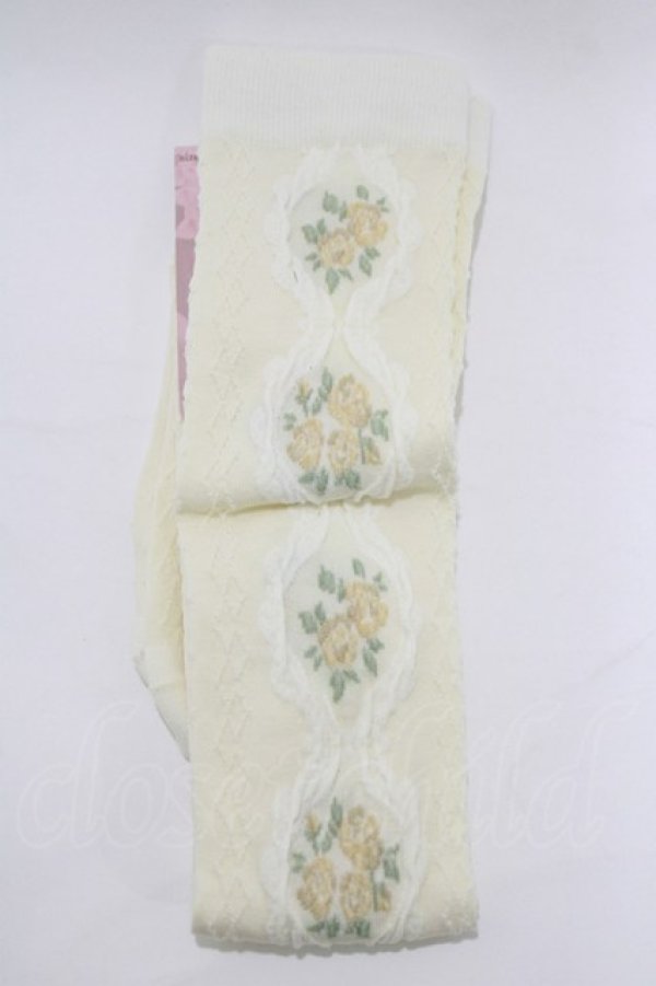 画像2: m petit by misako / ECAMOVKバラレースソックス  アイボリー H-26-01-23-063-LO-ZA-NS-ZH (2)