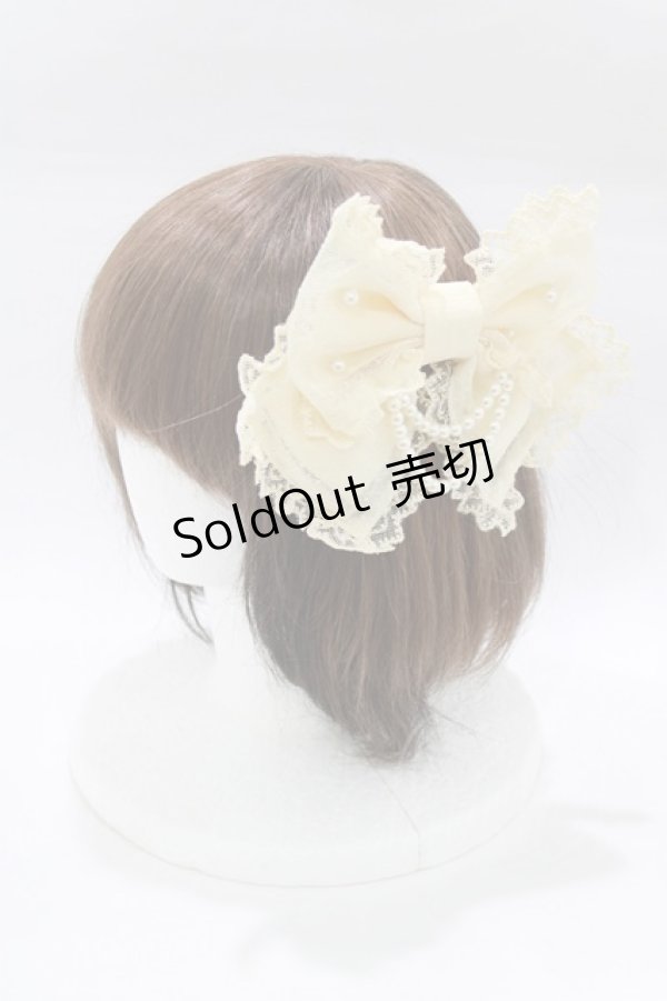 画像1: Angelic Pretty / エレガントチュールリボンバレッタ  アイボリー H-26-01-23-069-AP-AC-NS-ZH (1)