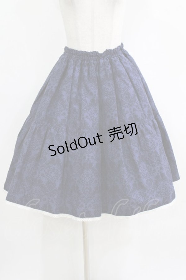 画像1: metamorphose / フリルシャーリングスカート (Dim Light） Free ネイビー H-26-01-23-007-ME-SK-NS-ZH (1)