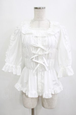 画像: metamorphose / スクエアあきフリルブラウス（5分袖） サイズ1 オフ H-26-01-23-080-ME-BL-NS-ZH