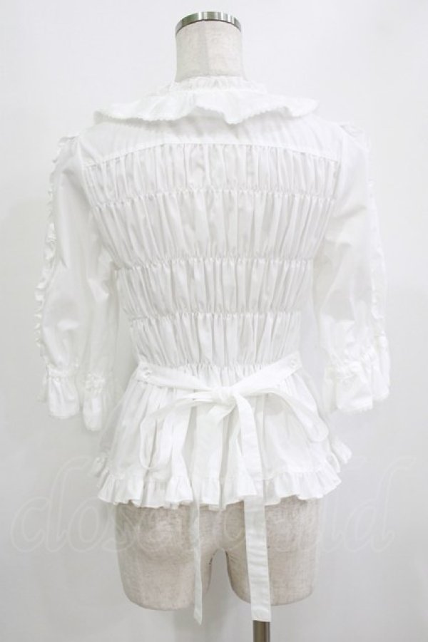 画像3: metamorphose / スクエアあきフリルブラウス（5分袖） サイズ1 オフ H-26-01-23-080-ME-BL-NS-ZH (3)