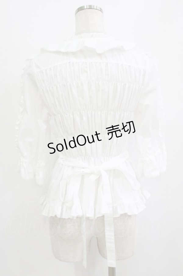 画像3: metamorphose / スクエアあきフリルブラウス（5分袖） サイズ1 オフ H-26-01-23-080-ME-BL-NS-ZH (3)