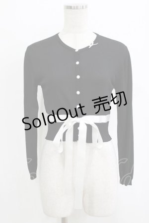 画像: JESUS DIAMANTE / リボンカーディガン Free ブラック H-26-01-23-081-JE-TO-NS-ZH