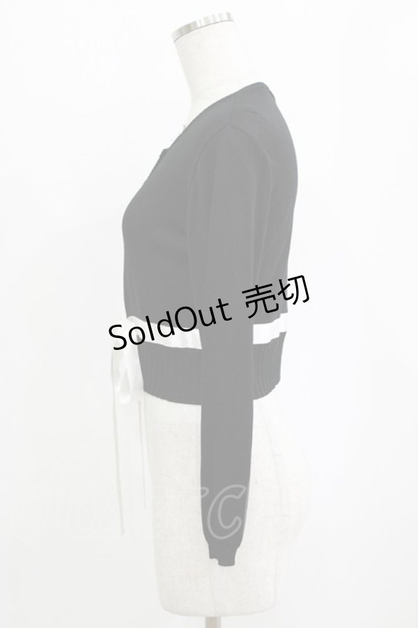 画像2: JESUS DIAMANTE / リボンカーディガン Free ブラック H-26-01-23-081-JE-TO-NS-ZH (2)