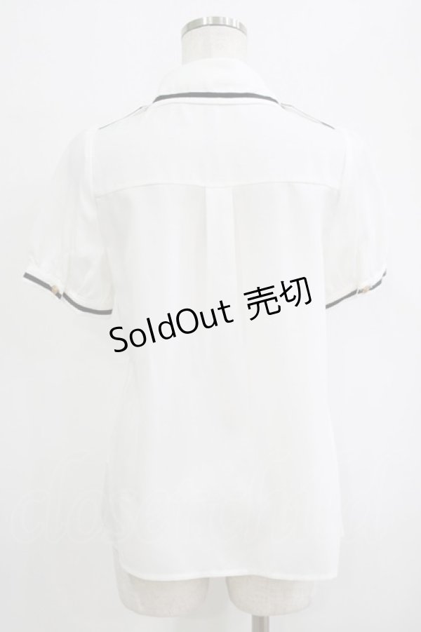 画像3: Amavel / Romantique Emblemチェックリボン&ネクタイブラウス Free オフ/パープル H-26-01-23-082-CA-BL-NS-ZH (3)