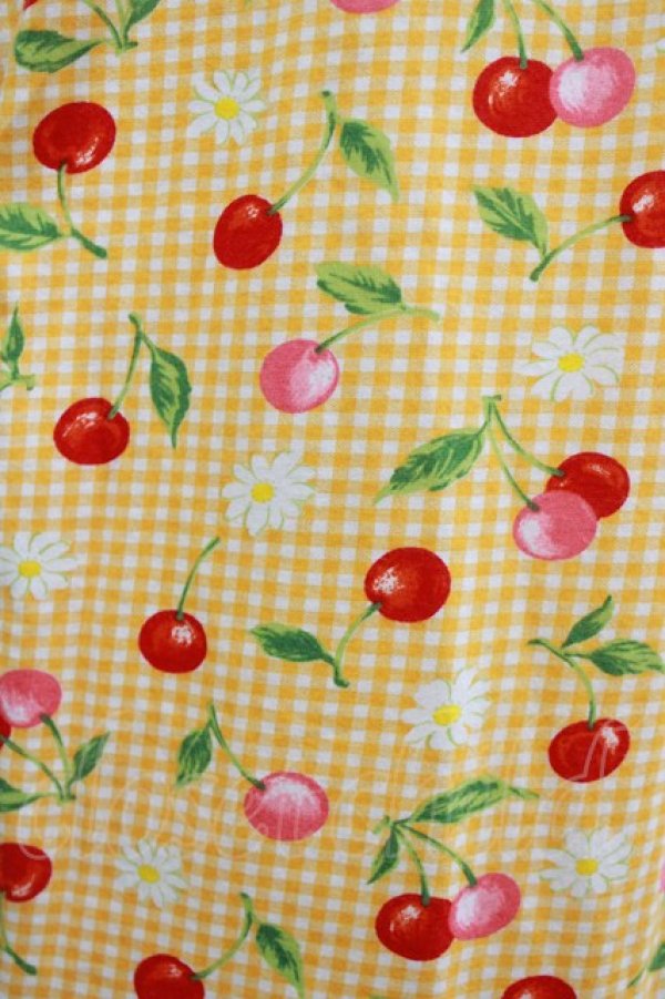 画像4: Heart E / ギンガムチェリーワンピース Free イエロー H-26-01-23-083-LO-OP-NS-ZH (4)