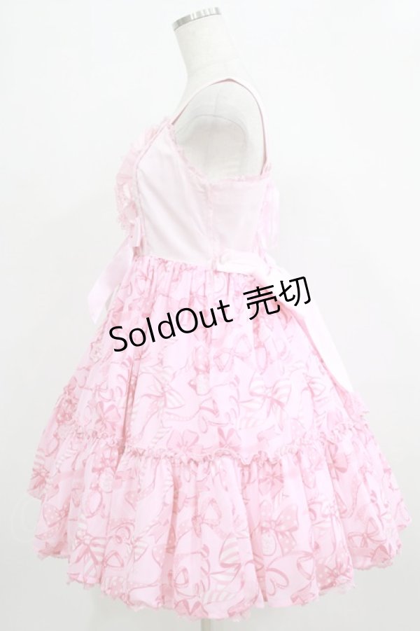 画像2: Angelic Pretty / ラッピングリボンティアードジャンパースカート Free ピンク H-26-01-23-084-AP-OP-NS-ZH (2)