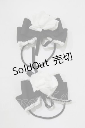 画像: BABY,THE STARS SHINE BRIGHT / バラコサージュゴムリボン  ブラック H-26-01-23-085-BA-AC-NS-ZH