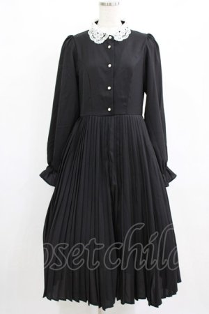 画像: m petit by misako / AM*レースエリプリーツワンピース L ブラック H-26-01-23-014-LO-OP-NS-ZH