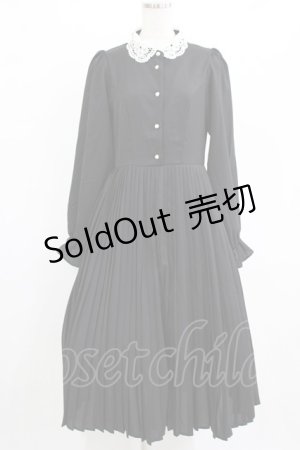 画像: m petit by misako / AM*レースエリプリーツワンピース L ブラック H-26-01-23-014-LO-OP-NS-ZH