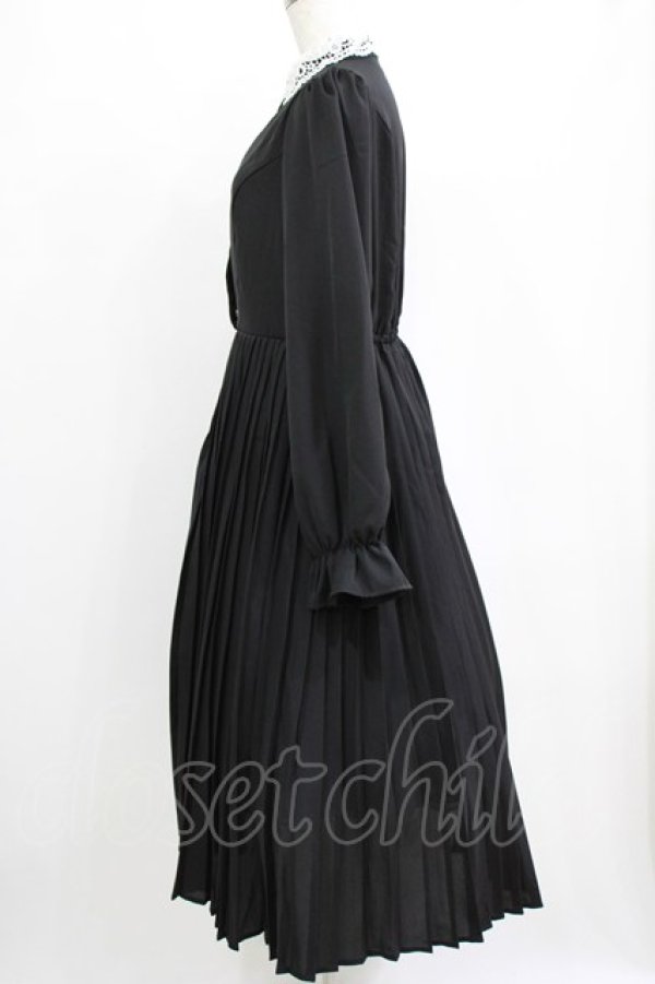 画像2: m petit by misako / AM*レースエリプリーツワンピース L ブラック H-26-01-23-014-LO-OP-NS-ZH (2)