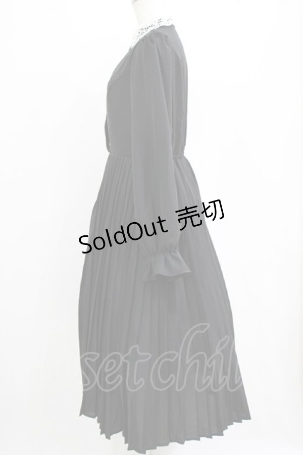 画像2: m petit by misako / AM*レースエリプリーツワンピース L ブラック H-26-01-23-014-LO-OP-NS-ZH (2)