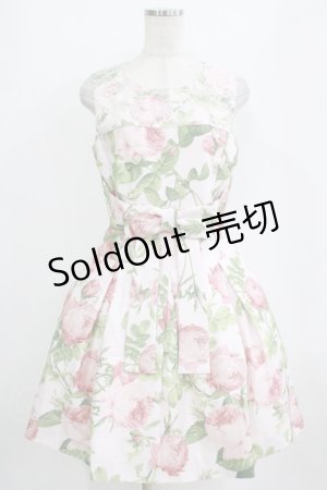 画像: JESUS DIAMANTE / ロマンスドールワンピース 42 メリーベルローズ柄ピンク H-26-01-23-019-JE-OP-NS-ZH