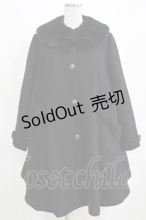 画像: LIEF / ファーカラーコート Free ブラック H-26-01-23-020-LO-CO-NS-ZH