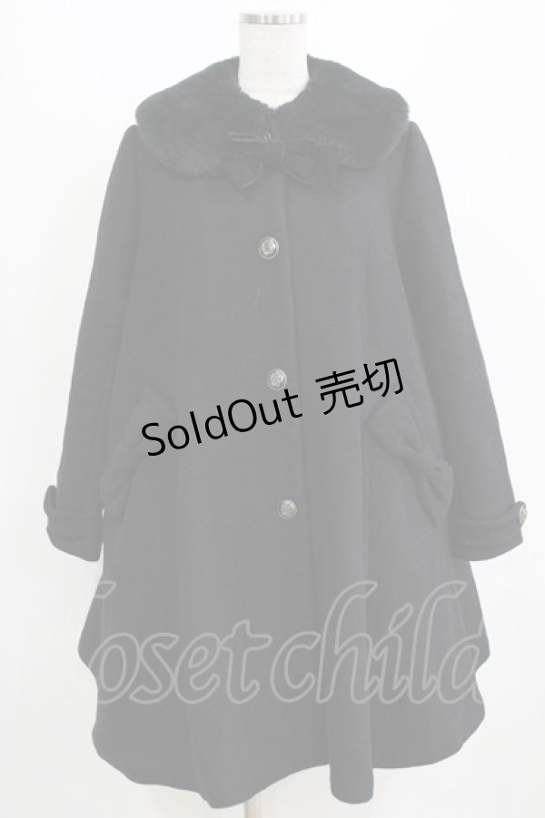 画像1: LIEF / ファーカラーコート Free ブラック H-26-01-23-020-LO-CO-NS-ZH (1)